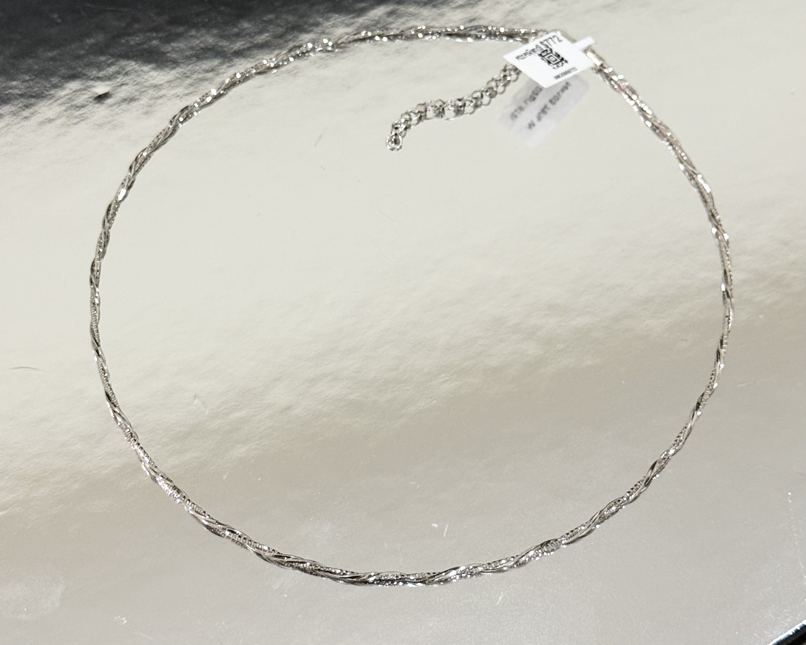 Round Rope necklace ,WHITE Gold 18K